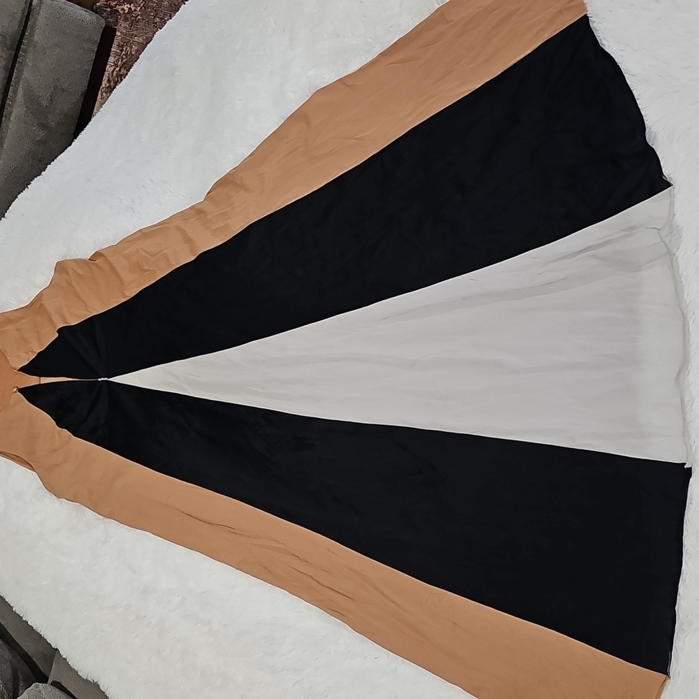 Vintage Tan, Black And Cream Sheer Nightgown Sz S-M